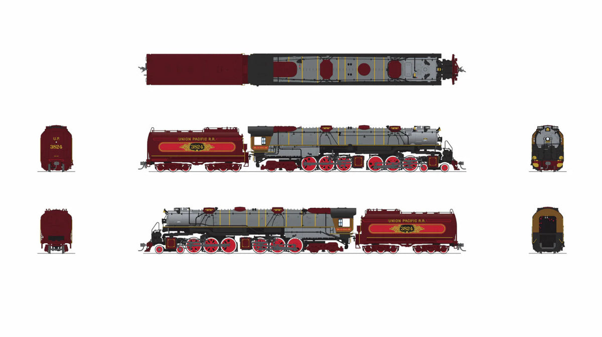 Broadway Limited Imports HO 9919 Paragon4 Sound/DC/DCC Smoke Union Pacific Early Challenger CSA-2 UP #3824 'Ornate 1800's Fantasy Paint'