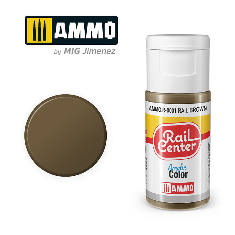 AMMO RailCenter Acrylic Color AMMO.R-0001 RAIL BROWN - 15ml Bottle