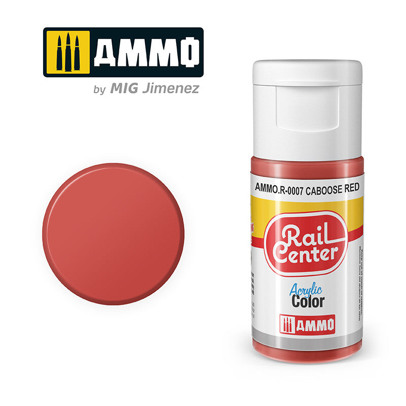 AMMO RailCenter Acrylic Color AMMO.R-0007 CABOOSE RED - 15ml Bottle