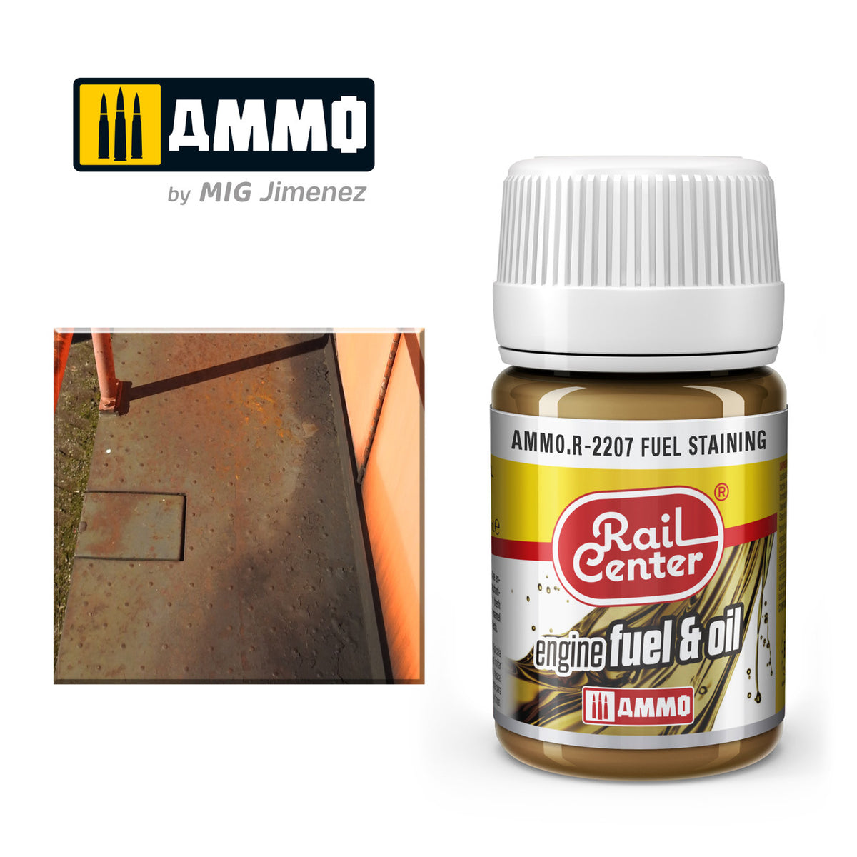 AMMO RailCenter Engine Fuel and Oil AMMO.R-2207 FUEL STAINING - 35ml Bottle
