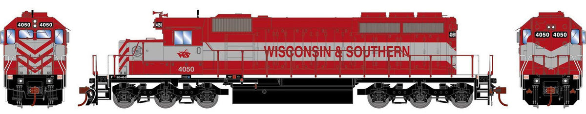 Athearn HO ATH-1260 DCC/Econami Sound Equipped EMD SD40-2 Locomotive Wisconsin & Southern WAMX #4050