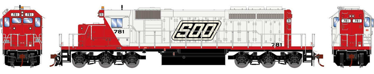 Athearn HO ATH-1256 DCC/Econami Sound Equipped EMD SD40-2 Locomotive SOO #781