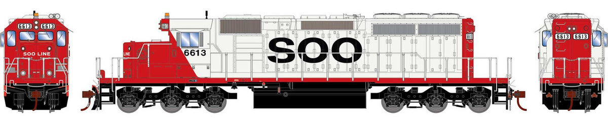 Athearn HO ATH-1233 DCC Ready EMD SD40-2 Locomotive SOO #6613