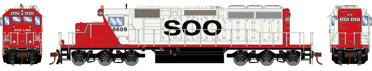 Athearn HO ATH-1248 DCC Ready EMD SD40-2 Locomotive SOO #6609