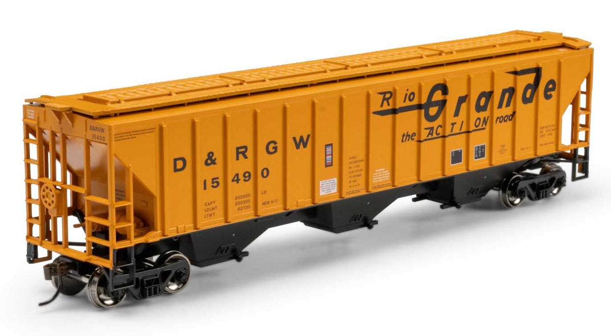 Athearn HO ATH-2366 Pullman-Standard PS 4740 Covered Hopper Rio Grande DRGW #15490