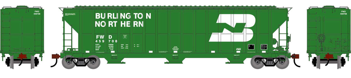 Athearn HO ATH-2480 FMC 4700 Covered Hopper Burlington Northern FWD #459708