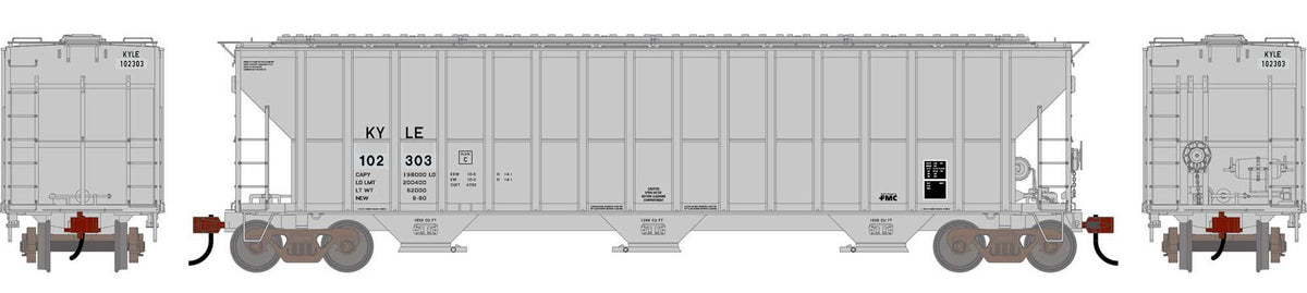 Athearn HO ATH-2491 FMC 4700 Covered Hopper Primed For Grime KYLE #102303
