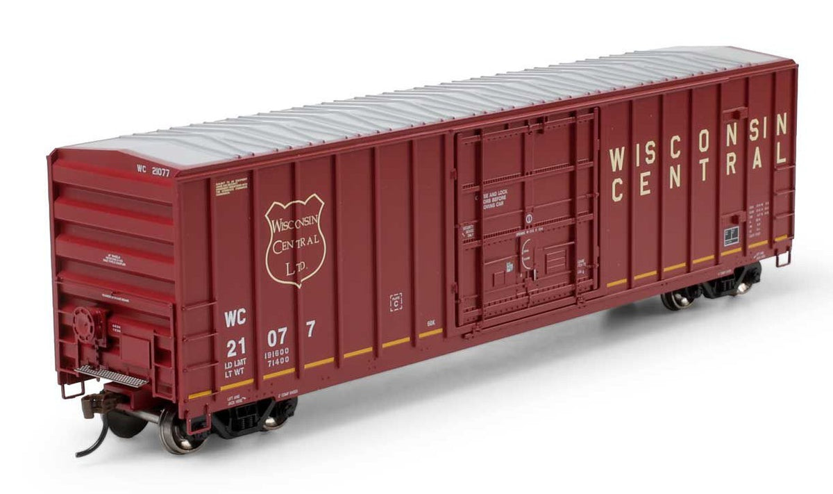 Athearn HO ATH-2787 50' FMC 5327 12' Plug Door Box Car Wisconsin Central WC #21077