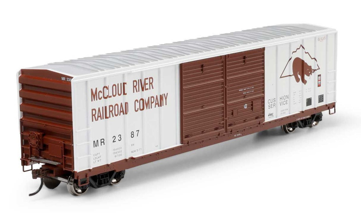 Athearn HO ATH-2918 50' FMC 5077 Centered Double Door Box Car McCloud River Railroad Company MR #2387