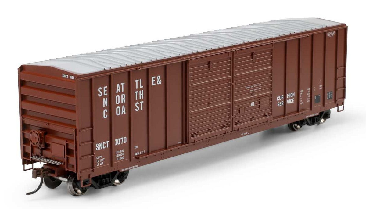 Athearn HO ATH-2924 50' FMC 5077 Centered Double Door Box Car Seattle & North Coast SNCT #1070