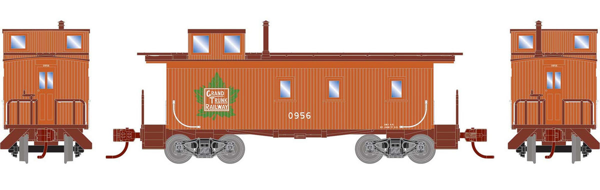 Athearn N ATH12087 30' 3-Window Caboose Grand Trunk Western GTW #0956