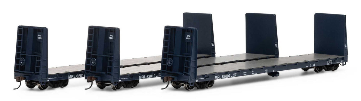 Athearn HO ATH17226 60' Bulkhead Flat Car MRL 3-Pack