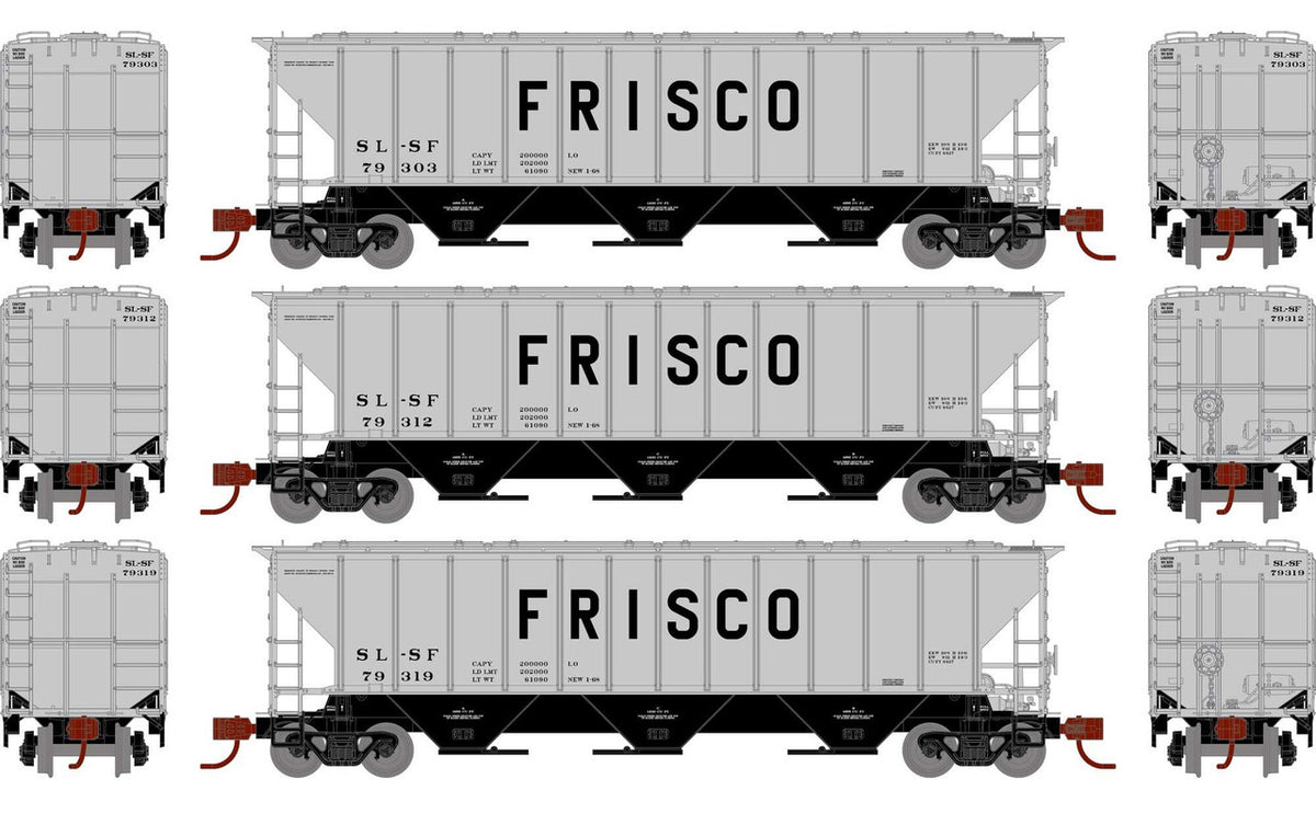 Athearn N ATH27409 PS 4427 Covered Hopper Frisco SL-SF 3-Pack
