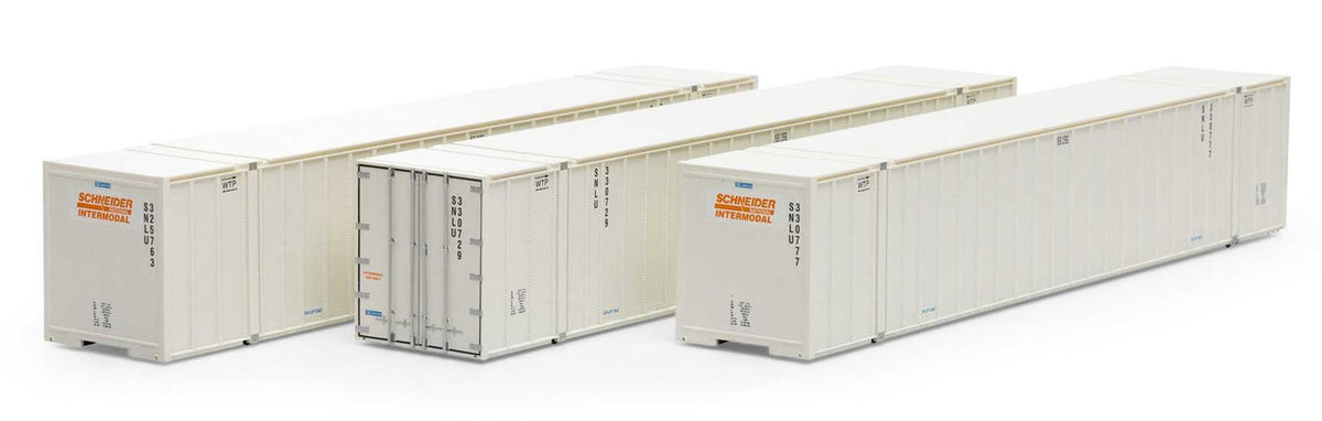 Athearn RTR HO ATH40129 53' Stoughton Containers Schneider # 2- 3-Pack