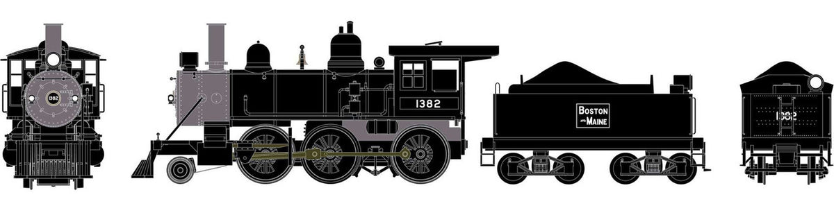 Athearn RTR HO ATH87215 DCC Ready Old Time 2-6-0 Mogul Steam Locomotive Boston & Maine B&M #1382