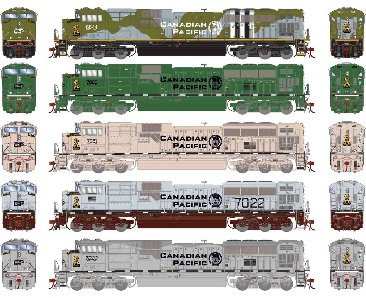 Athearn Genesis HO ATHG-1155 DCC/Tsunami 2 Sound Equipped EMD SD70ACU Locomotive Canadian Pacific Military Tribute 5-Engine Set