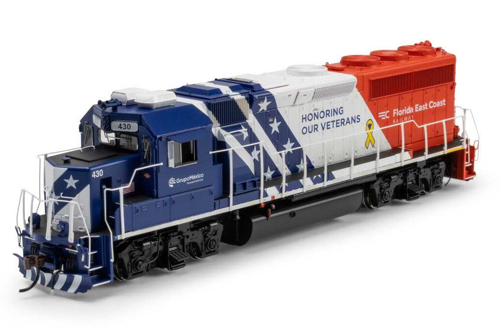Athearn Genesis HO ATHG-1765 DCC/Tsunami 2 Sound Equipped EMD GP40-2 Locomotive Florida East Coast 'Honoring Our Veterans' FEC #430
