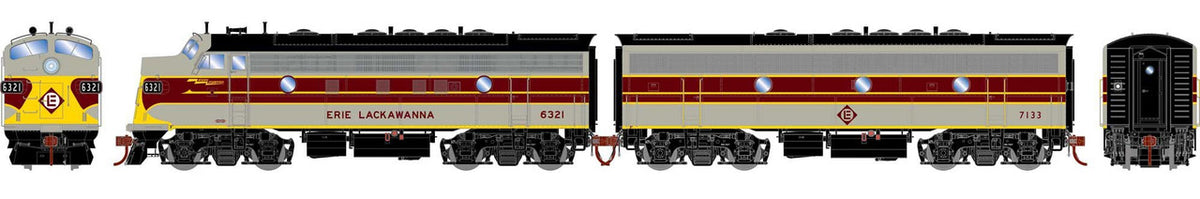 Athearn Genesis HO ATHG19358 DCC Ready EMD F7A/B Set Erie Lackawanna 'Freight' #6321/#7133