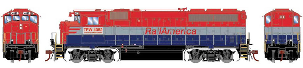 Athearn Genesis HO ATHG65187 DCC/Sound EMD GP40-2L Rail America TP&W #4052