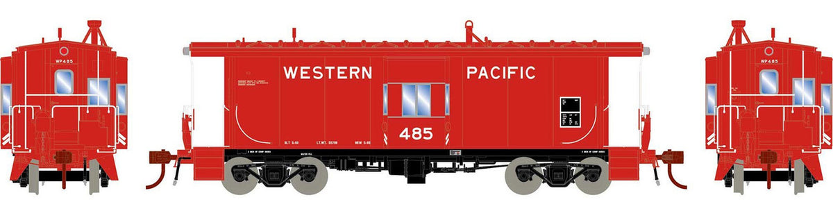 Athearn Genesis HO ATHG78400 ICC Bay Window Caboose with Lights and Tsunami SoundCar Sound Western Pacific WP #485