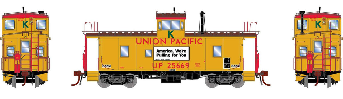 Athearn Genesis HO ATHG79033 DCC/Tsunami Soundcar Equipped ICC Caboose with Lights & Sound Union Pacific CA-9 Class UP #25669