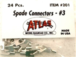 Atlas 201 No. 3 Spade Tongue Solderless Connectors - 24 Pack