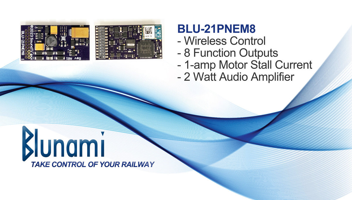 SoundTraxx Blunami 884608 BLU-21PNEM8 DCC Sound & Control Decoder w/Bluetooth - Steam-2