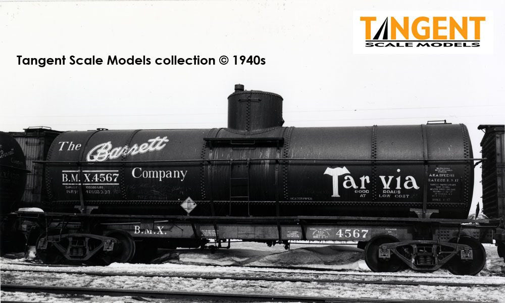 Tangent Scale Models HO 19067-03 General American 1917-design 10,000 Gallon Insulated Tank Car Barrett Tarvia '1938+' BMX #4562