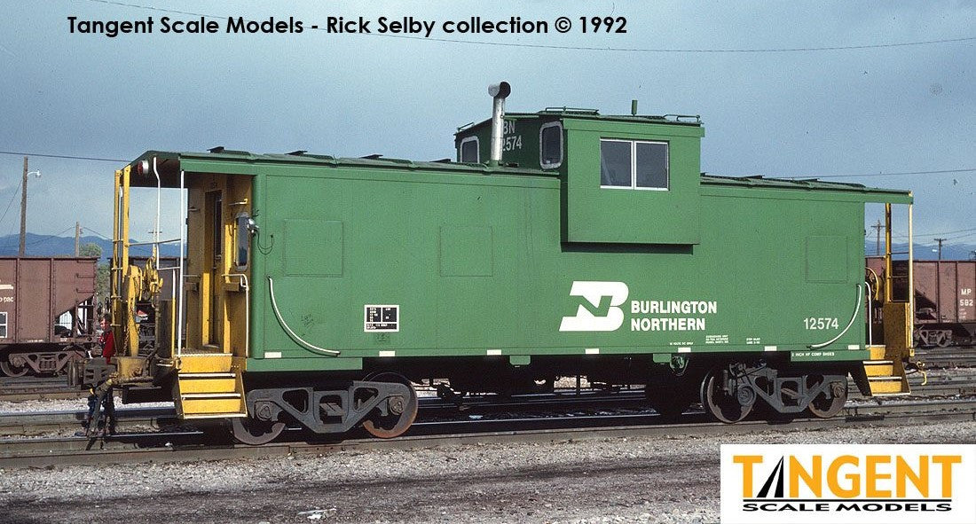 Tangent Scale Models HO 60315-02 ICC Wide Vision Cupola Caboose Burlington Northern 'WFE Rebuild 1990 w/ FRA Light' BN #12557