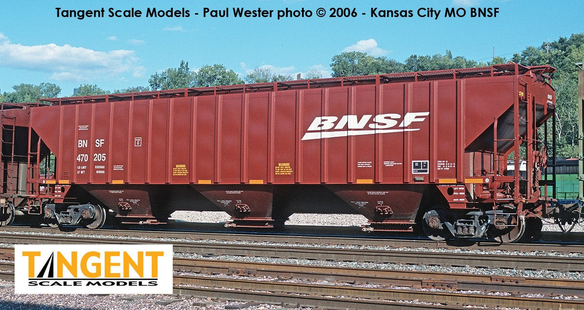 Tangent Scale Models HO 36015-01 Trinity Industries Inc 4750CuFt Covered Hopper BNSF 'Large Swoosh 2005' BNSF #470000