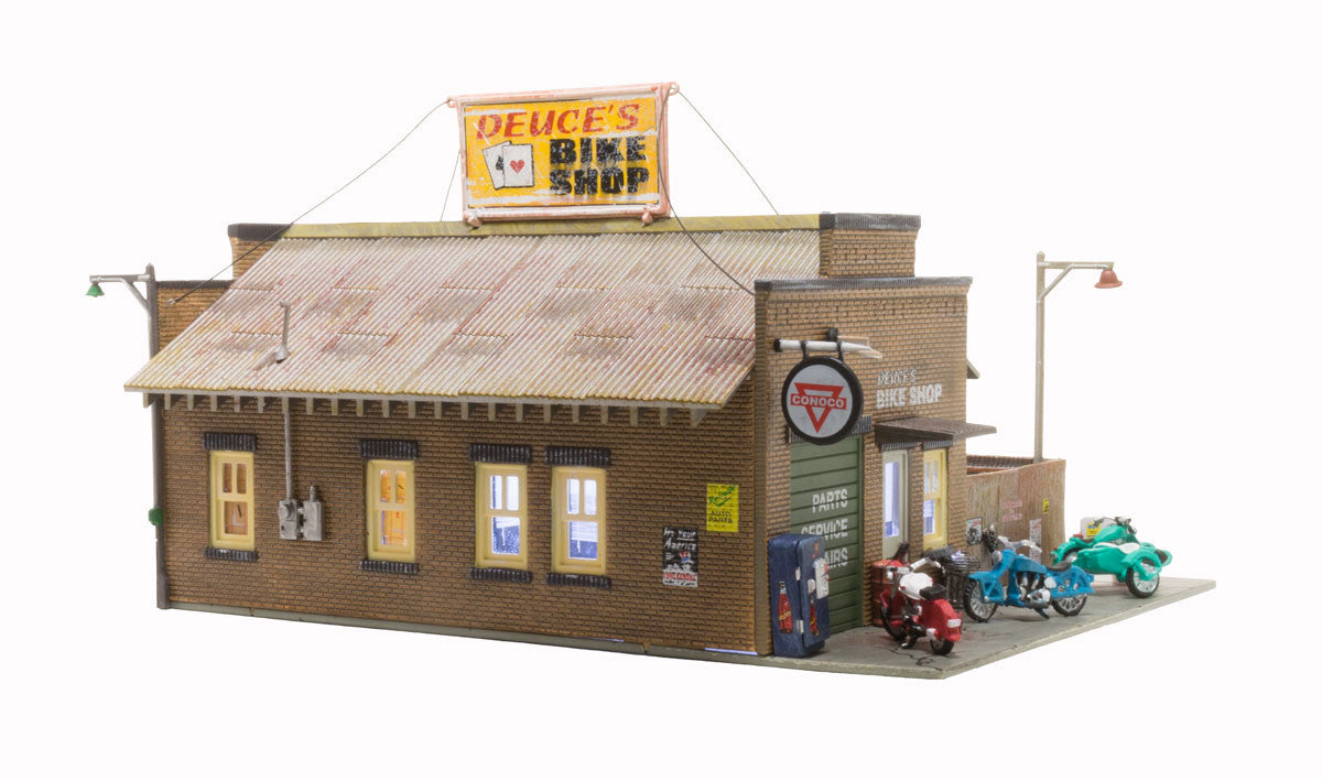Woodland Scenics HO BR5045 Built Up Deuce's Bike Shop