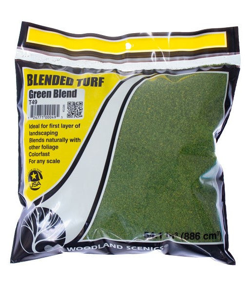 Woodland Scenics T49 Blended Turf - Bag - Green Blend