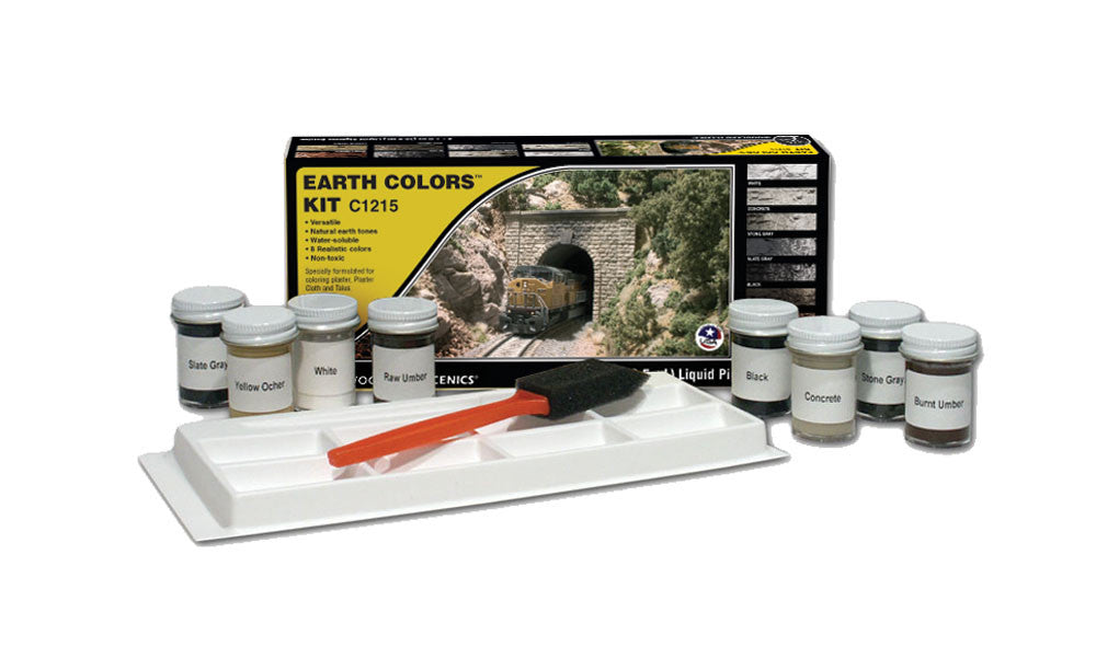 Woodland Scenics C1215 Earth Colors Kit - 8 Assorted 0.676 fl oz Liquid Pigment Bottles