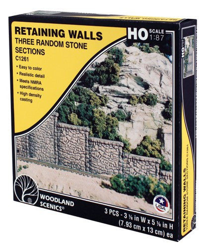 Woodland Scenics HO C1261 Retaining Wall Random Stone