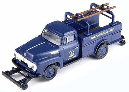 Classic Metal Works Mini Metals HO CMW30237 '54 Ford F-350 Utility Truck Hi-Rail Baltimore & Ohio RR