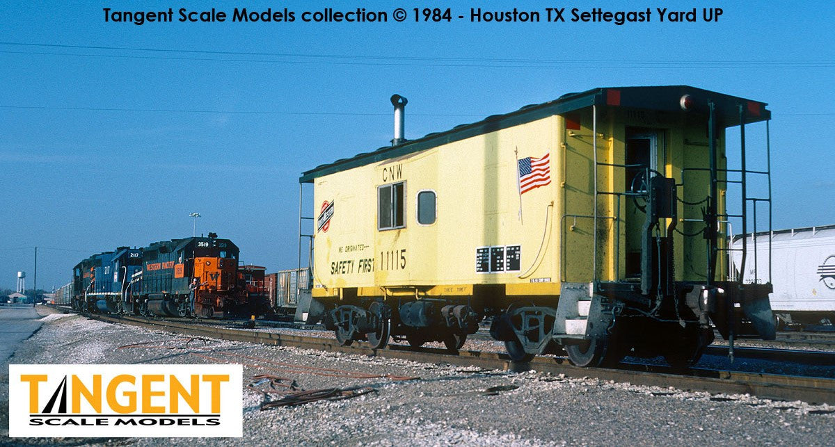 Tangent Scale Models HO 60522-01 ICC CNW Bay Window Caboose Chicago & Northwestern Zito Yellow - 'We Originated Safety First' 1981+ CNW #11152