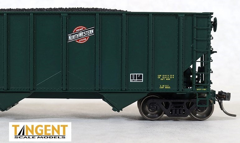 Tangent Scale Models HO 24061-02 Pullman-Standard PS 4000 100T Triple Coal Hopper Chicago & North Western Phase 2 'Clinton Repaint 8-1985' CNW #135201