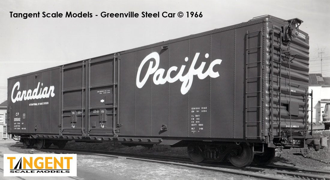 Tangent Scale Models HO 33010-08 Greenville 6,000CuFt 60' Double Door Box Car Canadian Pacific 'Delivery Red 3-1966' CP #205028