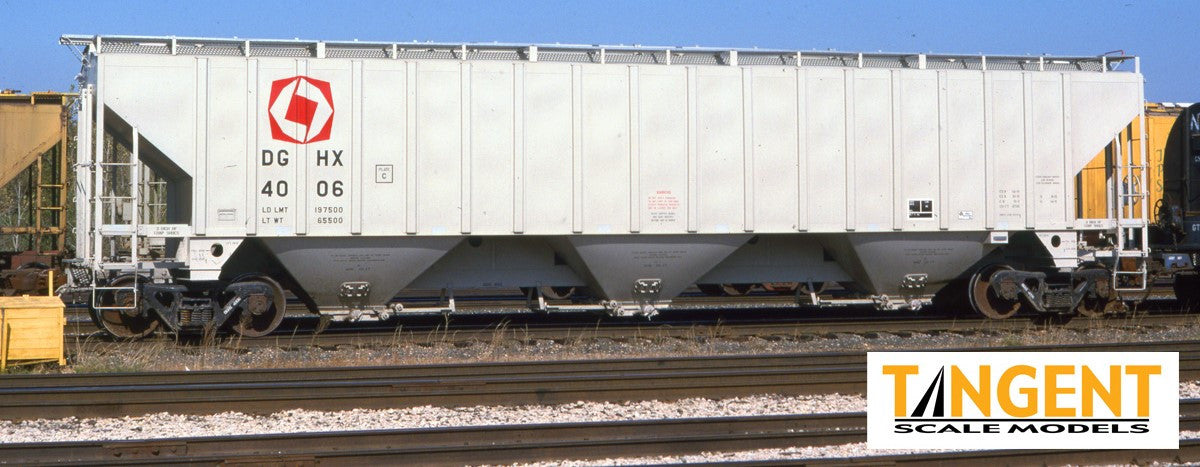 Tangent Scale Models HO 36013-01 Trinity Industries Inc 4750CuFt Covered Hopper DGHX 'Delivery Gray 4-1993' DGHX #4006