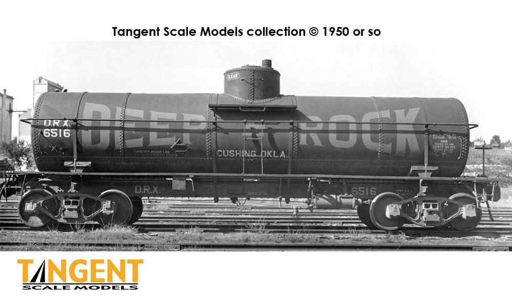 Tangent Scale Models HO 19011-11 General American GATC 8,000 Gallon 1917-Design Radial Course Tank Car 'Deep Rock Cushing OK' 1940+ DRX #6539