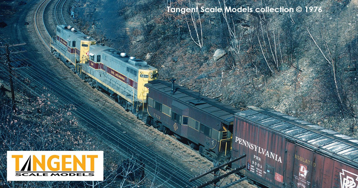 Tangent Scale Models HO 60712-01 Erie ICC Bay Window Caboose Erie Lackawanna 'Gray & Maroon 11-1973' EL #C304