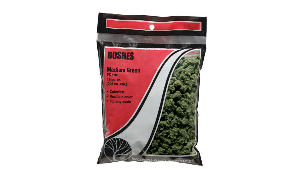Woodland Scenics FC146 Bushes Medium Green - Bag