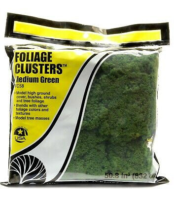 Woodland Scenics FC58 Foliage Clusters Bag - Medium Green