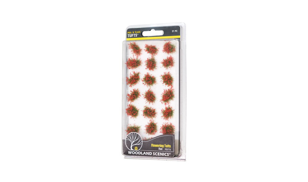 Woodland Scenics FS773 Peel N Place Tufts - Flowering Tufts Red 21 pcs