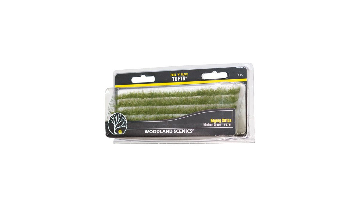 Woodland Scenics FS781 Peel N Place Tufts - Edging Strips Medium Green 4 pcs