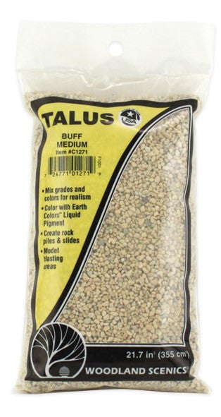 Woodland Scenics C1271 Talus - Medium - Buff - 21.7 cu.in Bag
