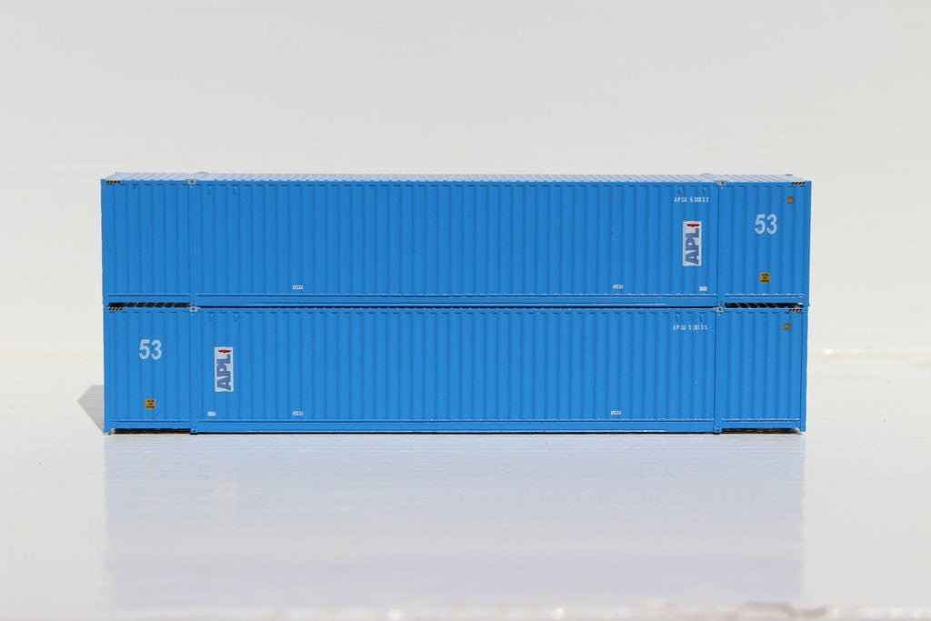 Jacksonville Terminal Company N 535005 53' High Cube Container American President Lines APL Faded Paint Vertical Logo 2-Pack