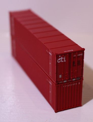 Jacksonville Terminal Company N 405602 40' Standard Height 8'6 3 Rib X Panel Containers ONE CTI 2-Pack