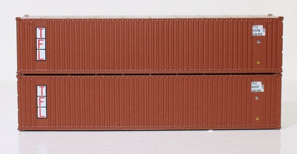 Jacksonville Terminal Company N 405601 40' Standard Height 8'6 3 Rib X Panel Containers TFL 2-Pack