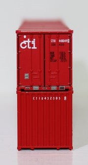 Jacksonville Terminal Company N 405602 40' Standard Height 8'6 3 Rib X Panel Containers ONE CTI 2-Pack